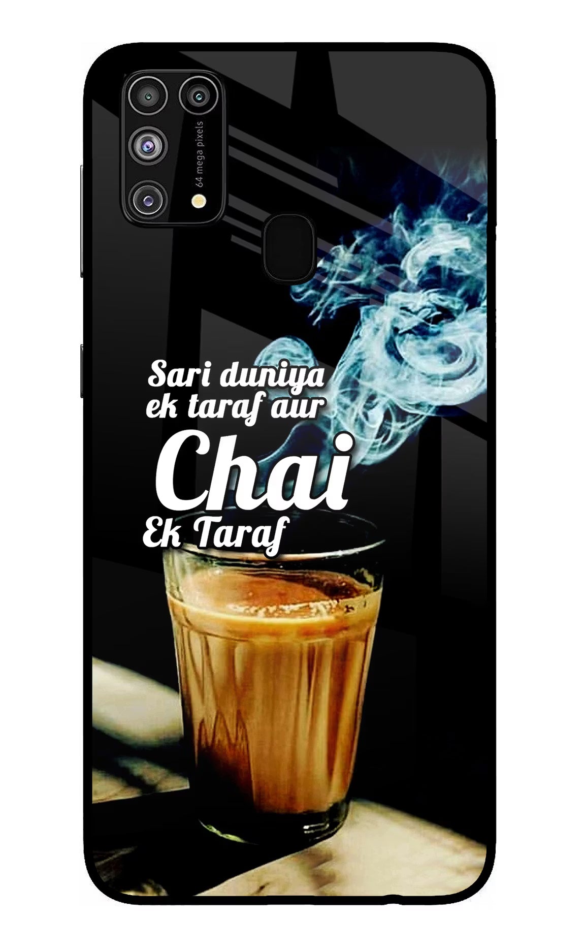 Chai Ek Taraf Quote Samsung M31/F41 Glass Case Back Cover by Casekaro