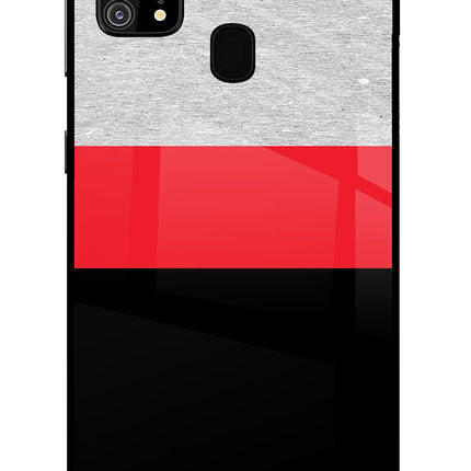 Tri Color Pattern Samsung M31/F41 Glass Case Back Cover by Casekaro