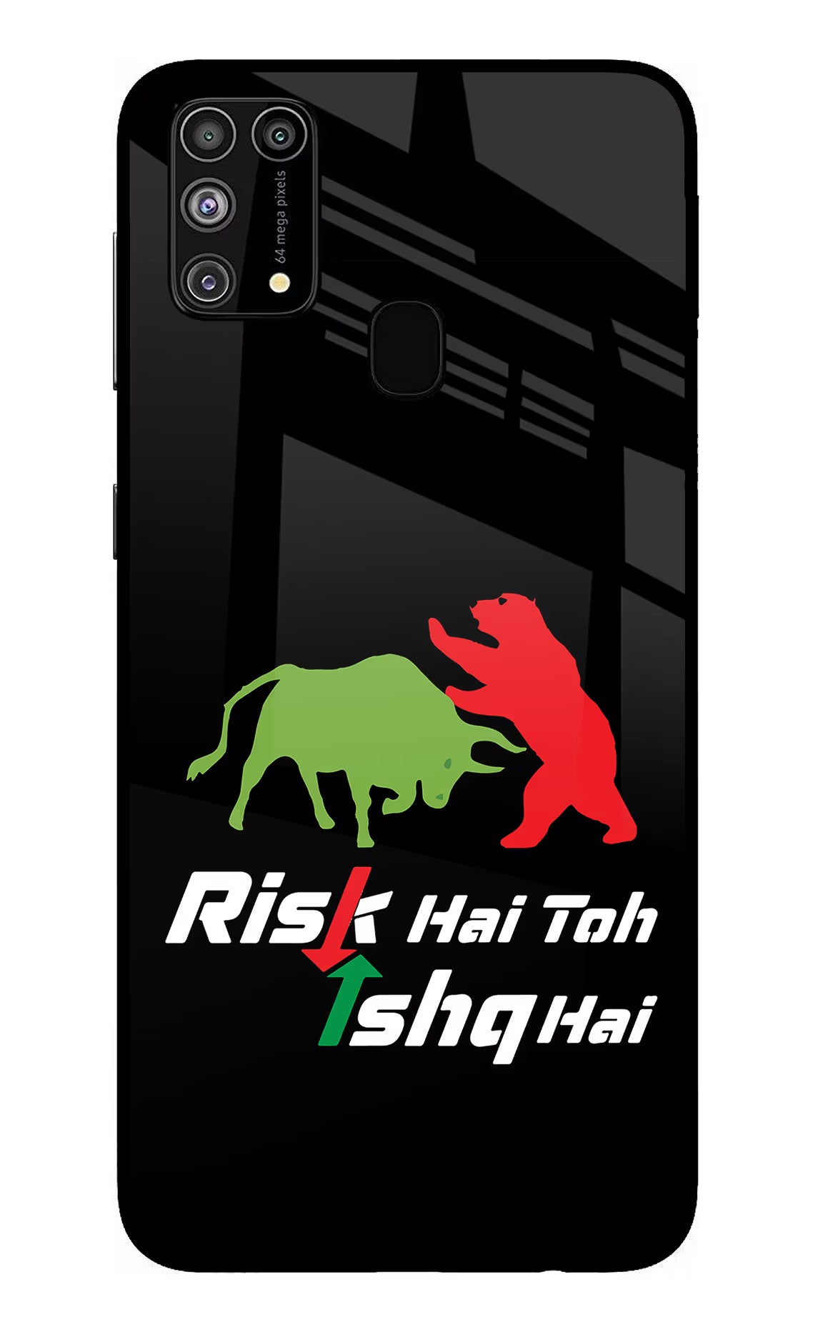Risk Hai Toh Ishq Hai Samsung M31/F41 Glass Case Back Cover by Casekaro