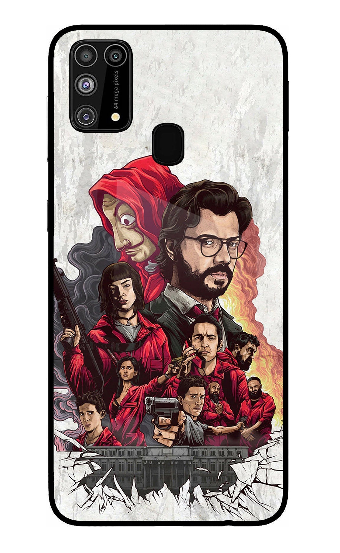 Money Heist Artwork Samsung M31/F41 Glass Case