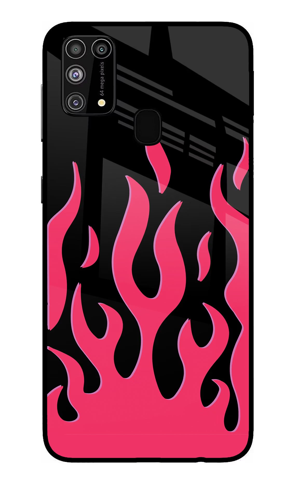 Fire Flames Samsung M31/F41 Glass Case Back Cover by Casekaro