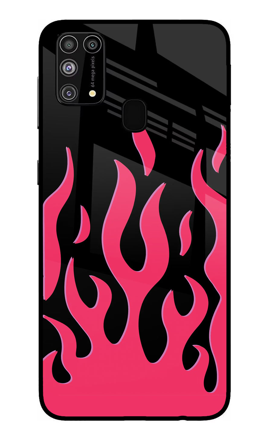 Fire Flames Samsung M31/F41 Back Cover, Glass case