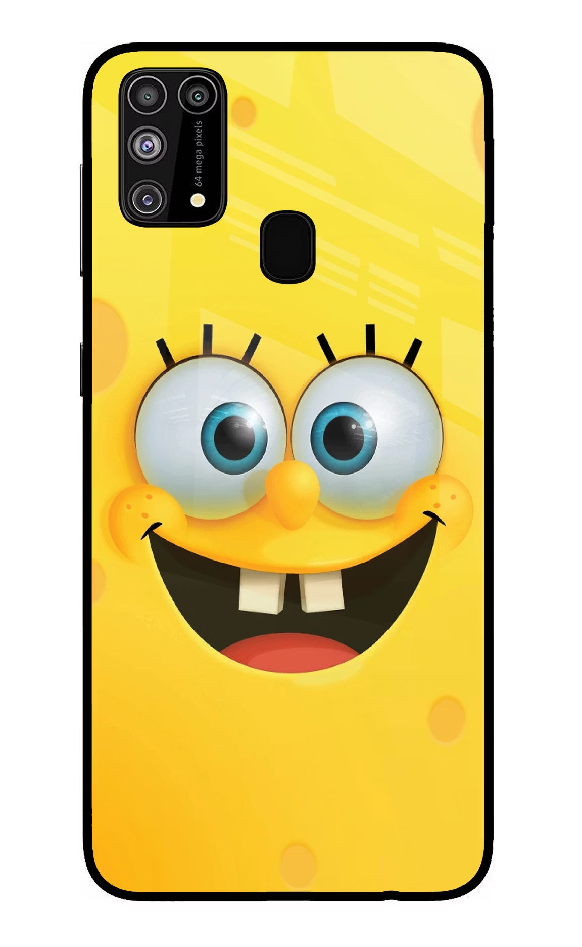 Sponge 1 Samsung M31/F41 Glass Case Back Cover by Casekaro