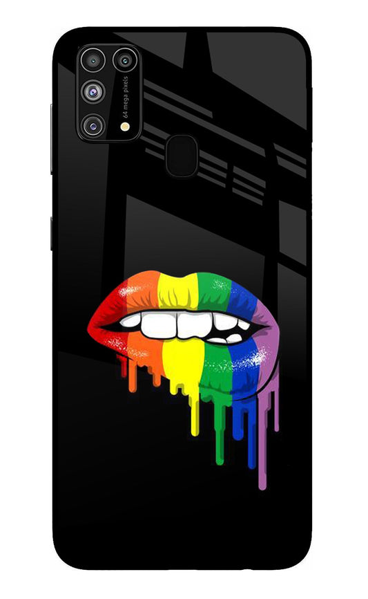 Lips Biting Samsung M31/F41 Glass Case