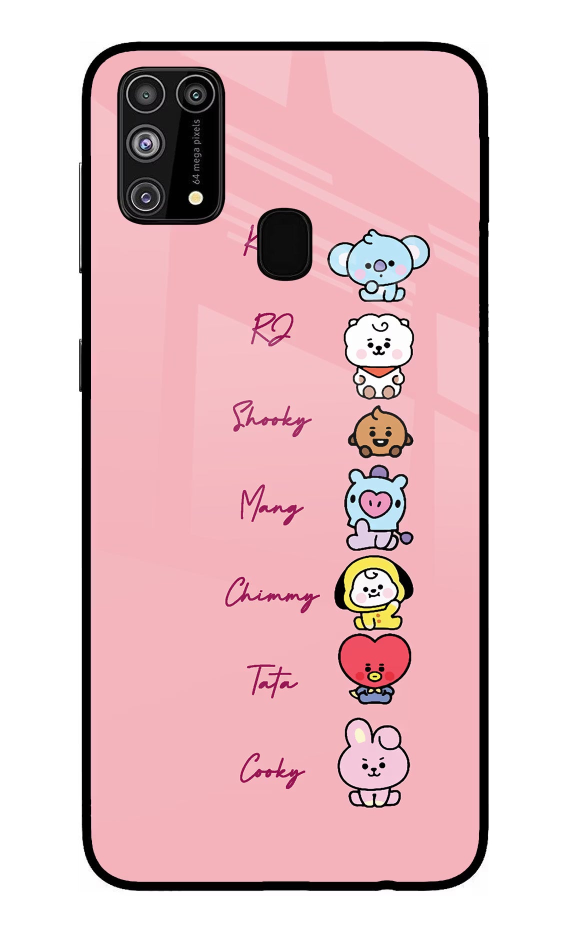 BTS names Samsung M31/F41 Glass Case Back Cover by Casekaro