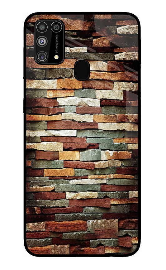 Bricks Pattern Samsung M31/F41 Glass Case