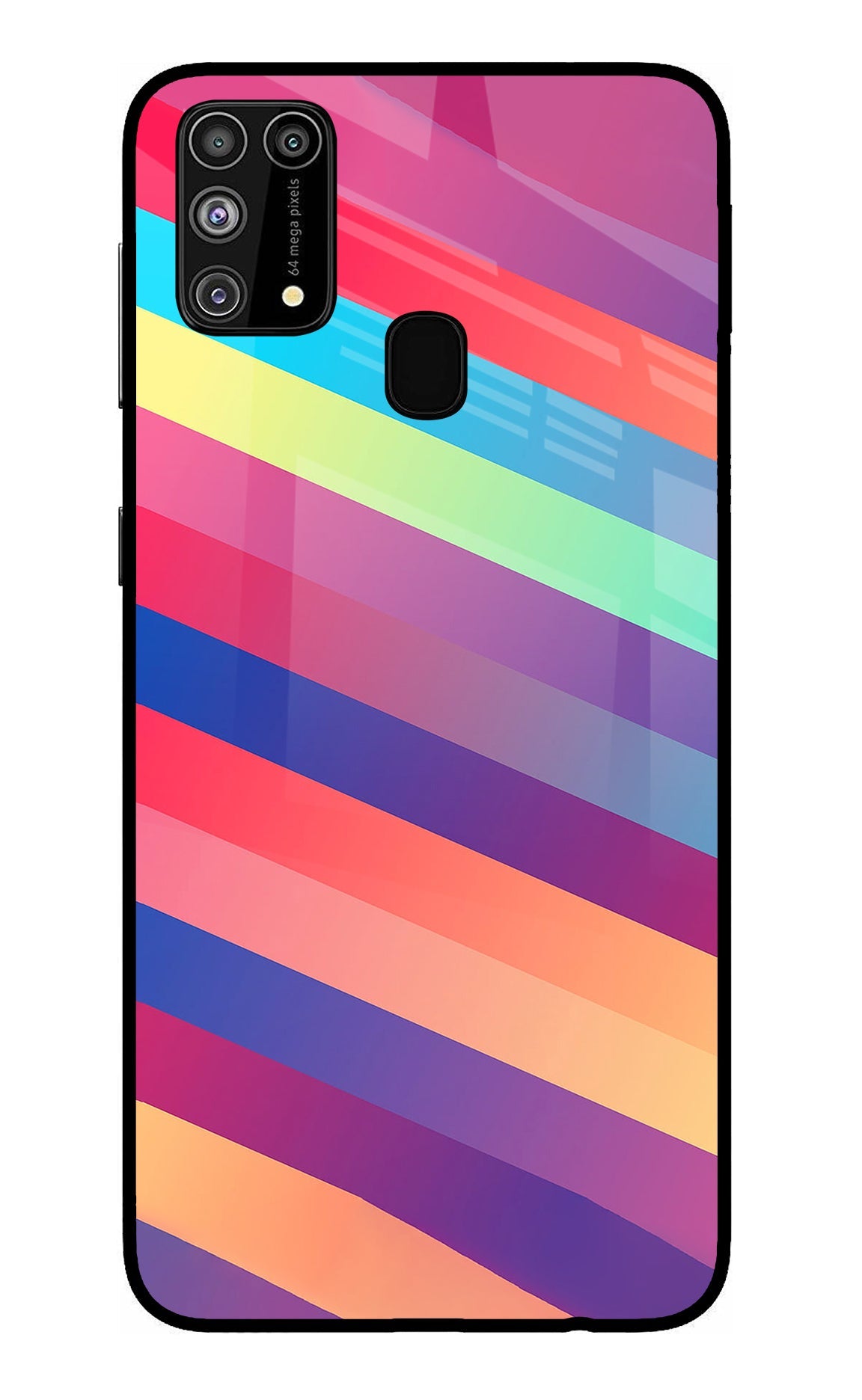 Stripes color Samsung M31/F41 Glass Case