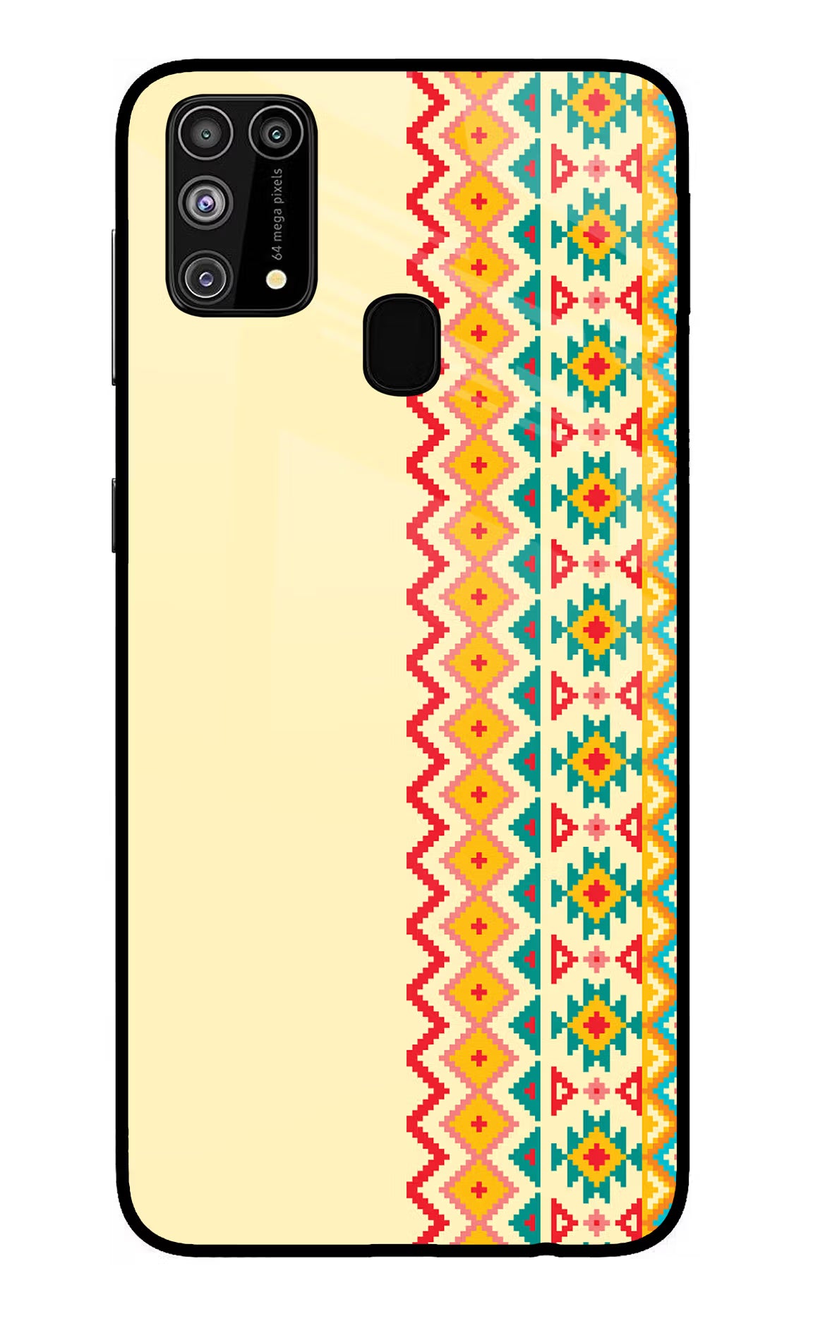 Ethnic Seamless Samsung M31/F41 Glass Case Back Cover by Casekaro