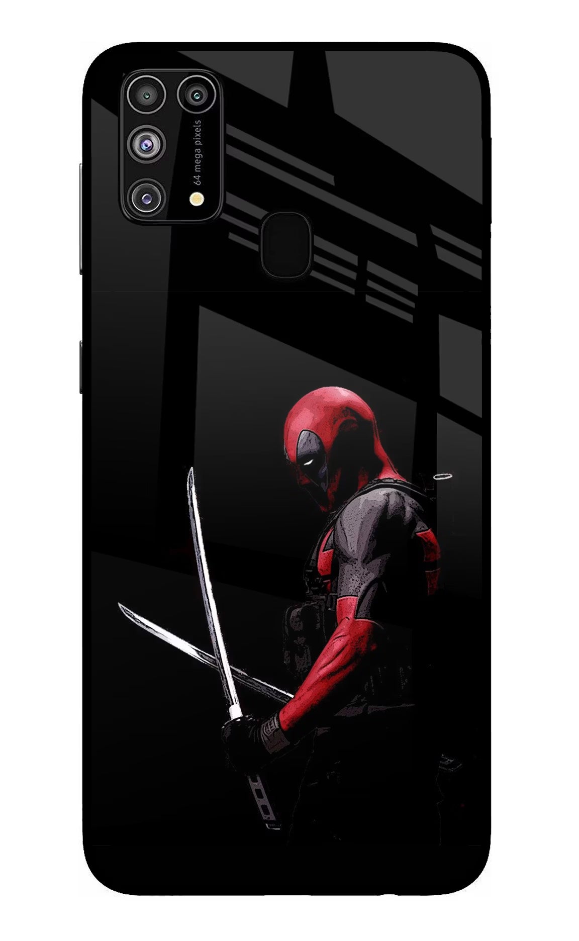 Deadpool Samsung M31/F41 Glass Case Back Cover by Casekaro