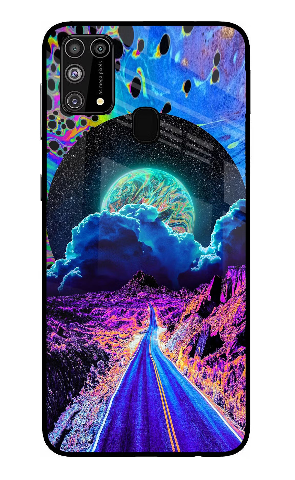 Psychedelic Painting Samsung M31/F41 Glass Case Back Cover by Casekaro