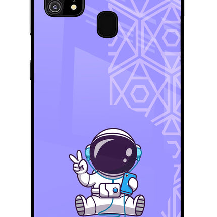 Cute Astronaut Chilling Samsung M31/F41 Glass Case Back Cover by Casekaro