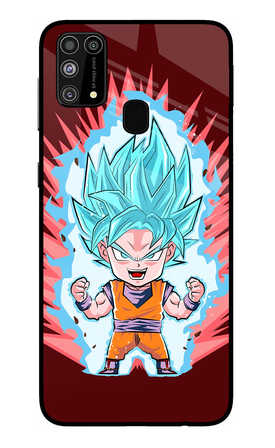 Goku Little Samsung M31/F41 Glass Case Back Cover by Casekaro