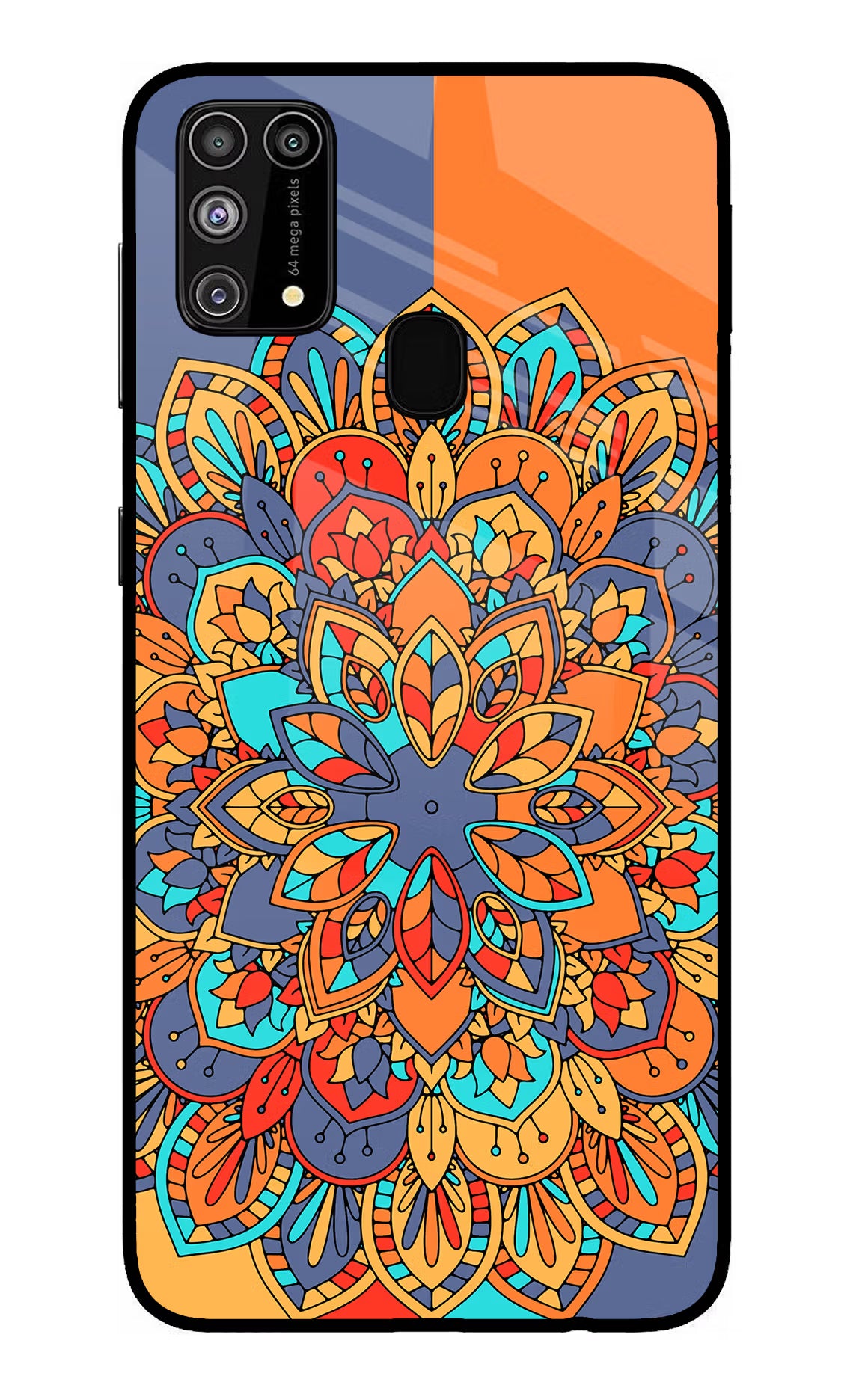 Color Mandala Samsung M31/F41 Glass Case Back Cover by Casekaro