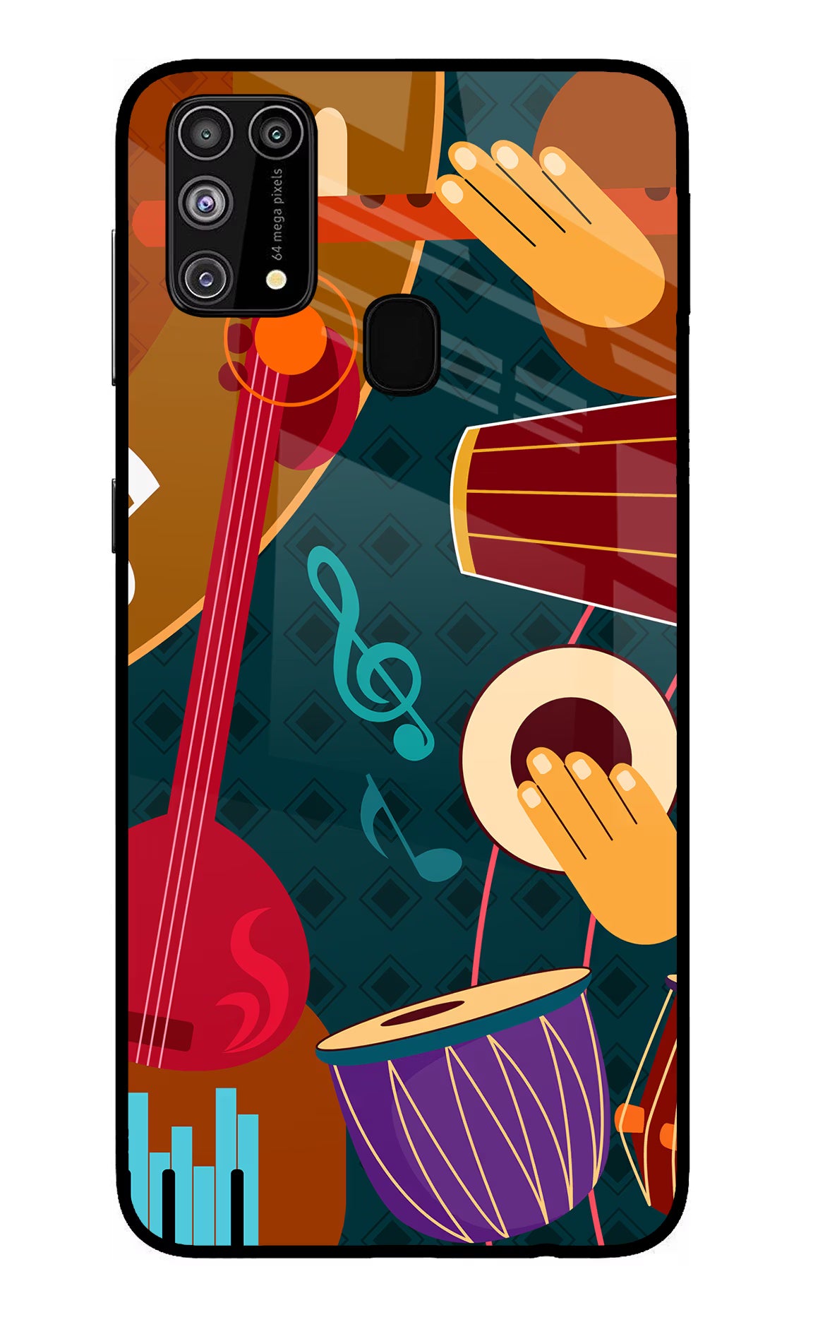 Music Instrument Samsung M31/F41 Glass Case Back Cover by Casekaro
