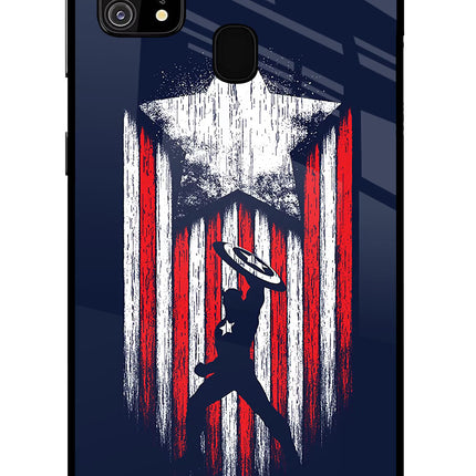 Captain America Marvel Art Samsung M31/F41 Glass Case Back Cover by Casekaro