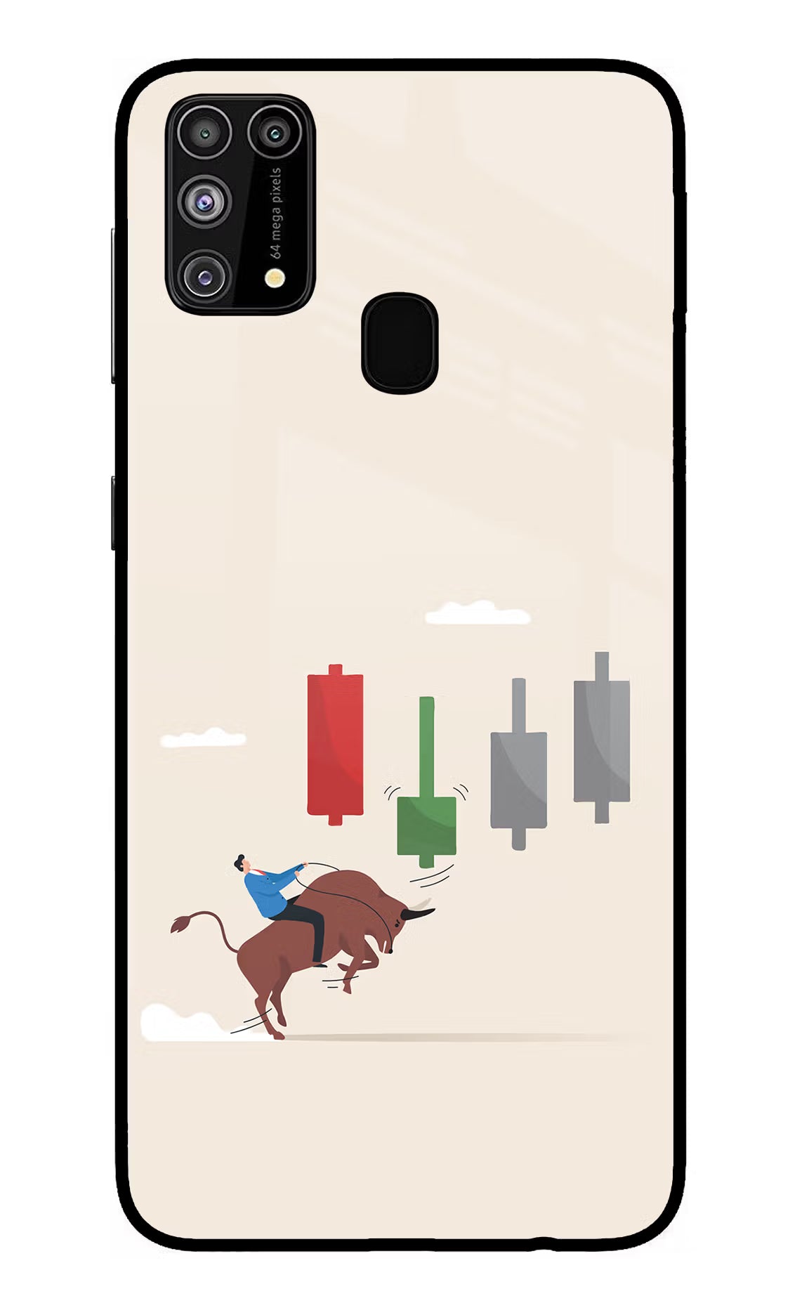 Bull Trading Momentum Samsung M31/F41 Glass Case Back Cover by Casekaro