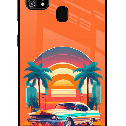 Palm Drive 80s Samsung M31/F41 Glass Case Back Cover by Casekaro