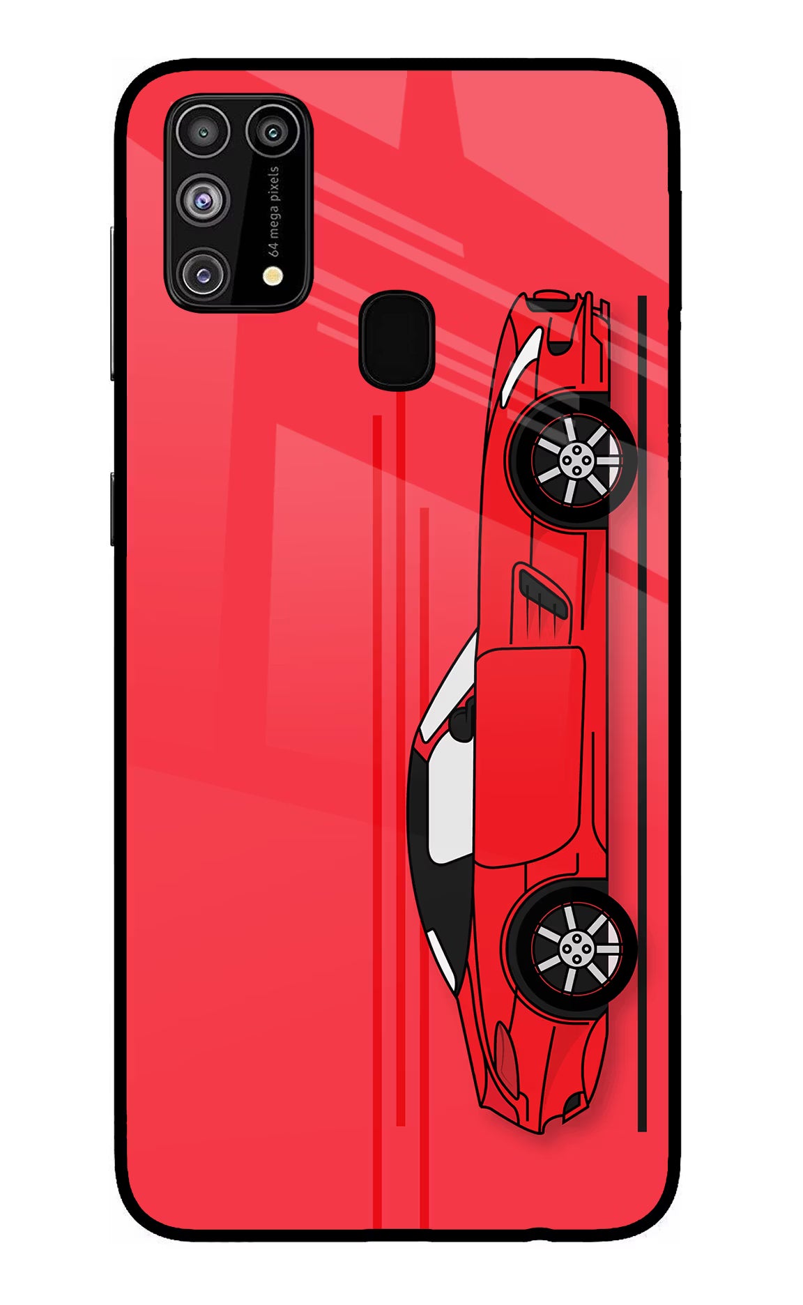 Red Velocity Samsung M31/F41 Glass Case Back Cover by Casekaro