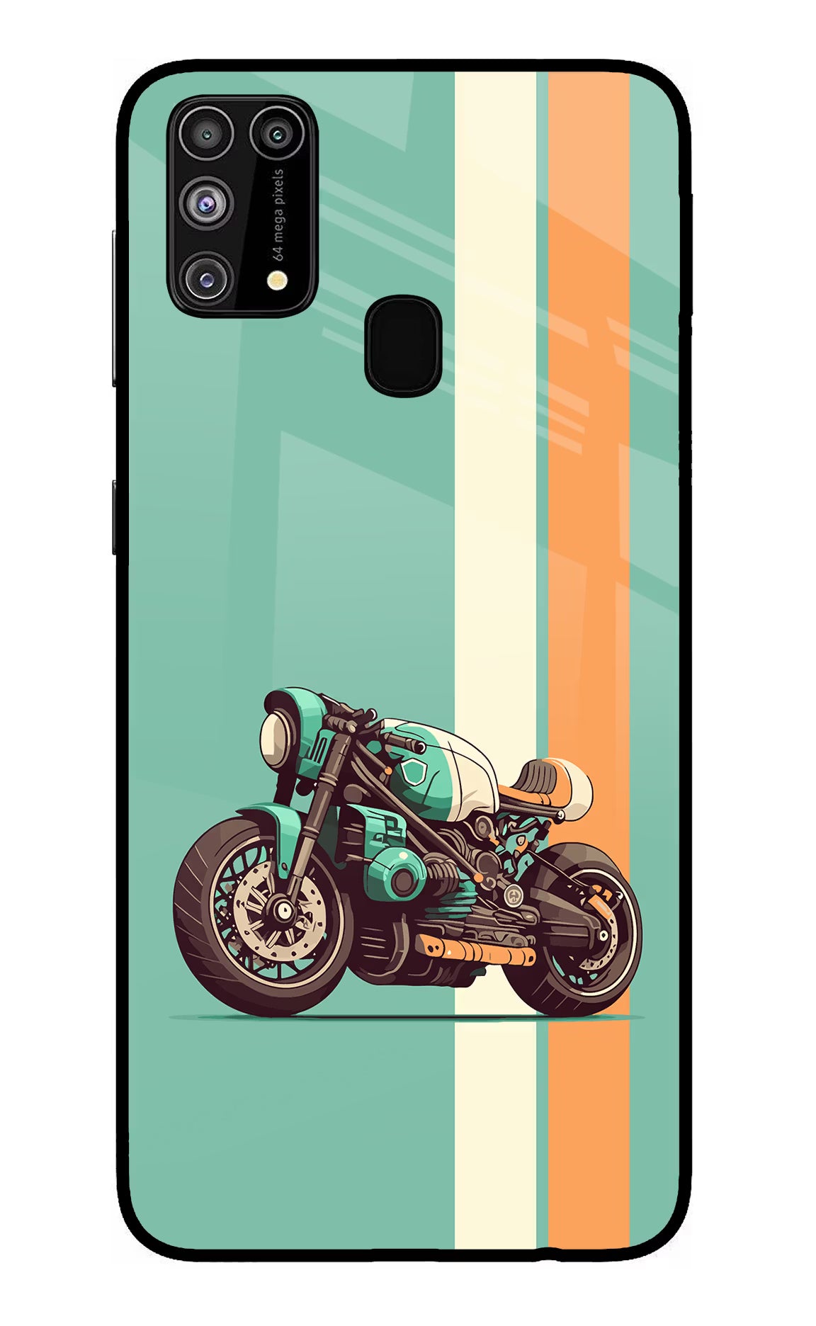 Striped Moto Drift Samsung M31/F41 Glass Case