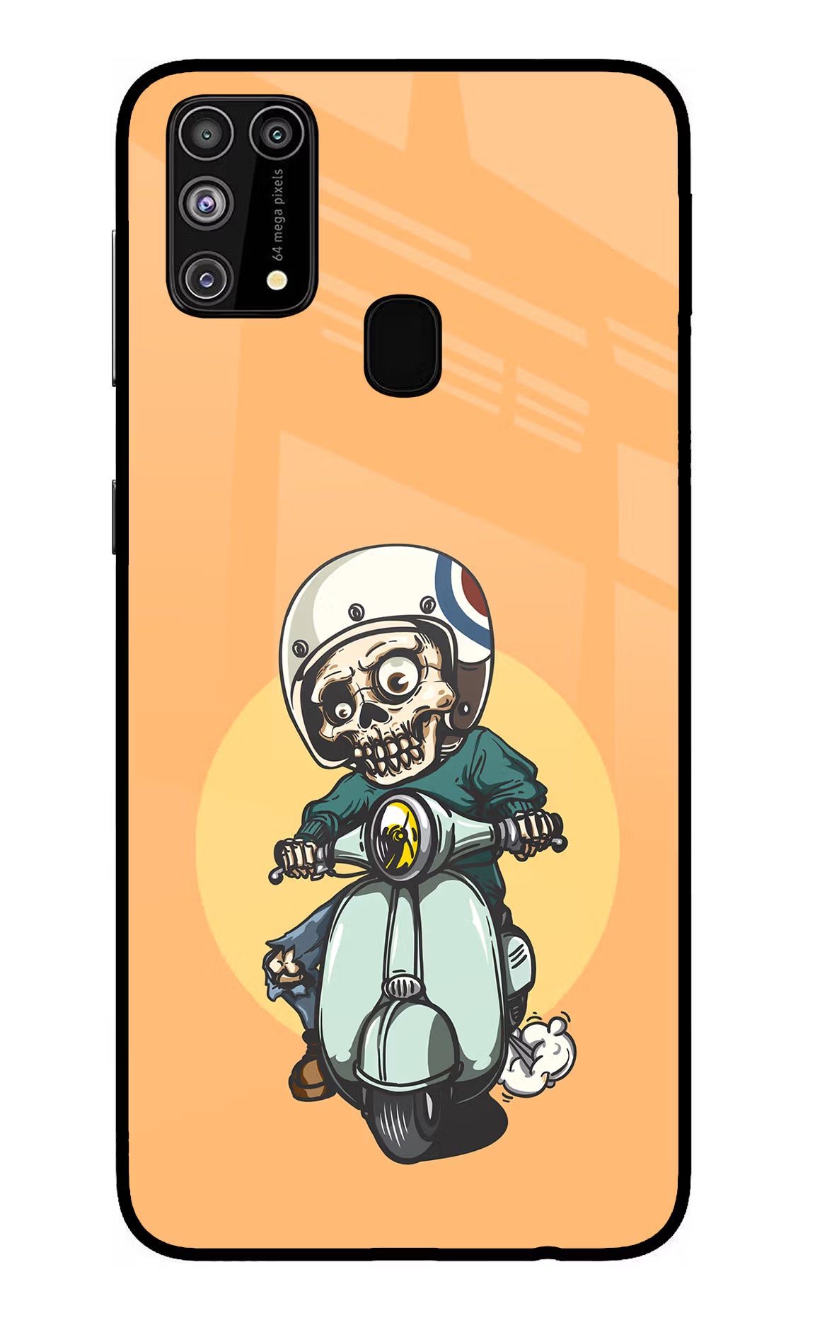 Undead Biker Samsung M31/F41 Glass Case Back Cover by Casekaro