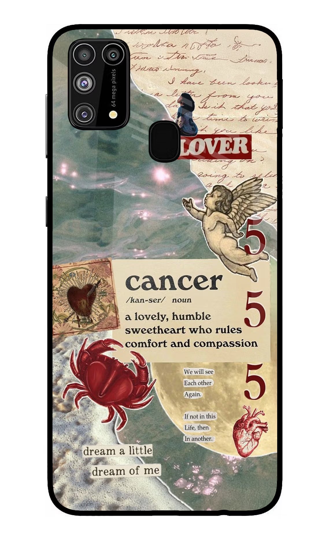 Cancer Zodiac Samsung M31/F41 Glass Case Back Cover by Casekaro