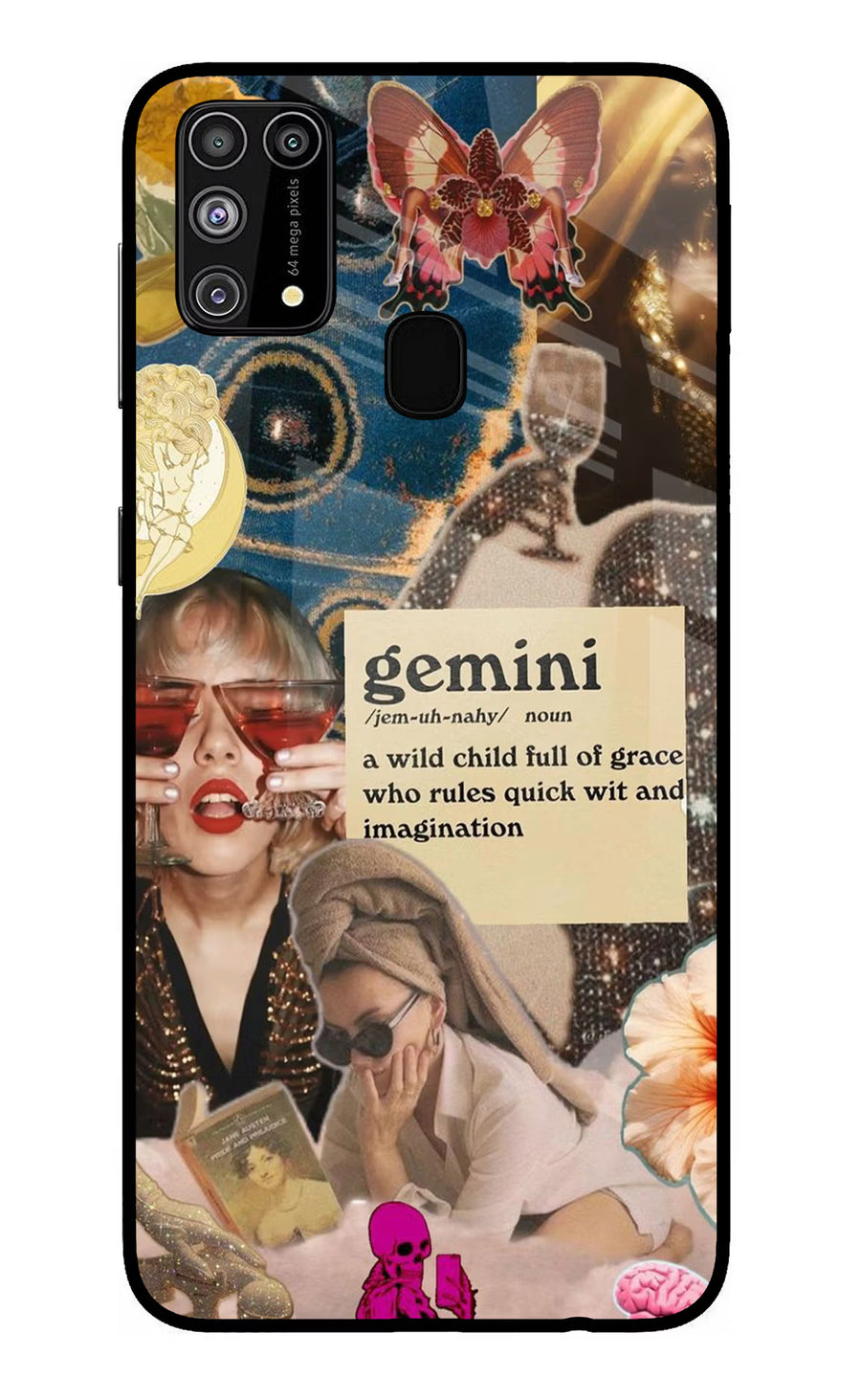 Gemini Zodiac Samsung M31/F41 Back Cover, Glass case