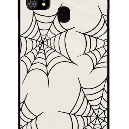 Spider Web Samsung M31/F41 Glass Case Back Cover by Casekaro