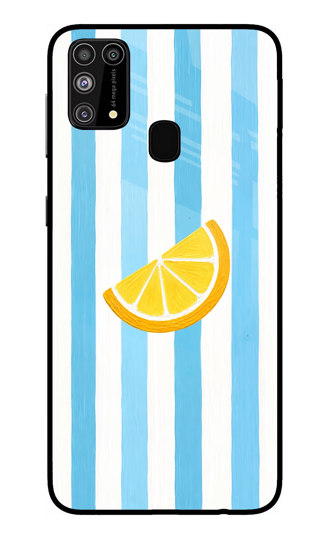 Summer Lemon Samsung M31/F41 Glass Case Back Cover by Casekaro