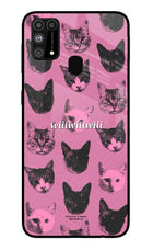 Pink Cats Samsung M31/F41 Glass Case