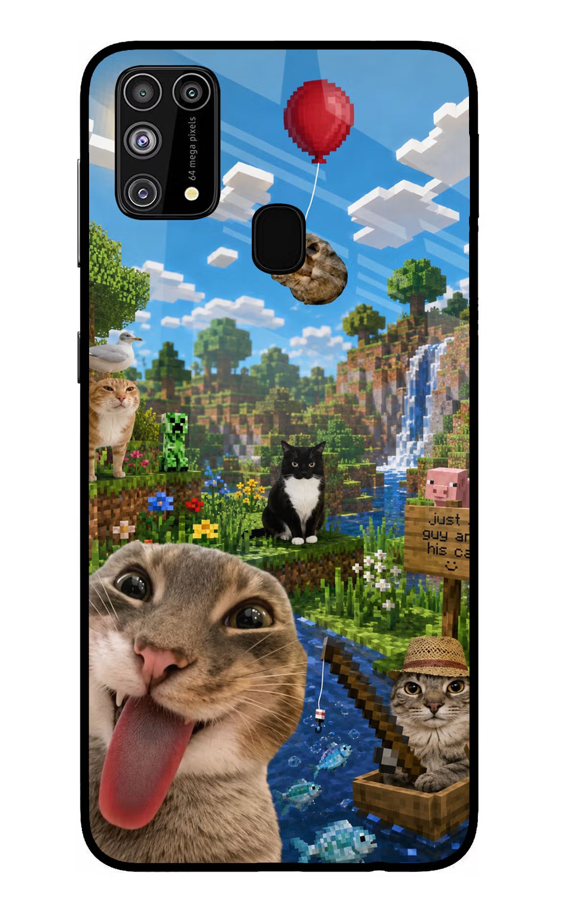 Minecraft Cat Chaos Samsung M31/F41 Glass Case