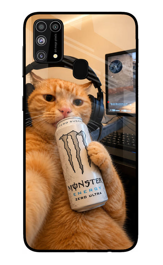Gamer Cat Energy Samsung M31/F41 Glass Case