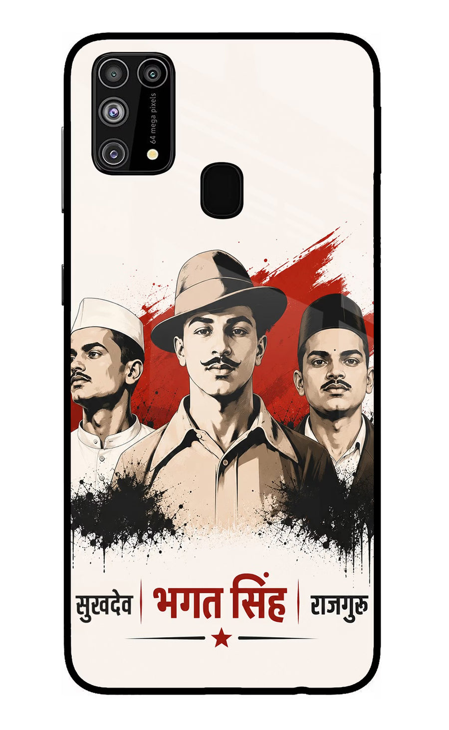 Bhagat Singh Trio Samsung M31/F41 Back Cover, Glass case
