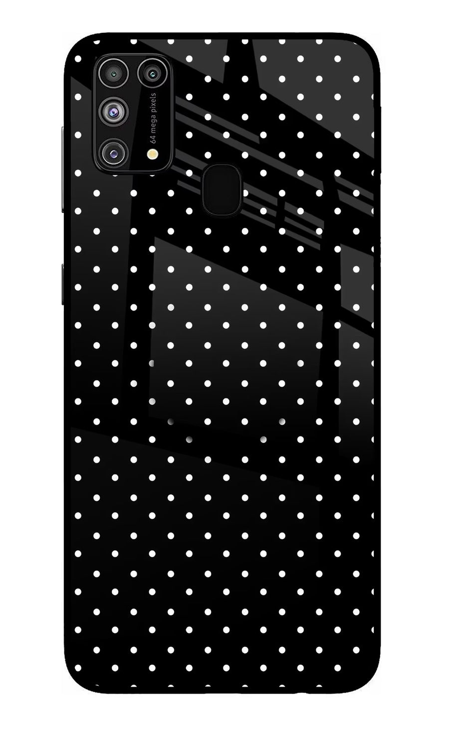 White Dots Samsung M31/F41 Pop Case, Glass case