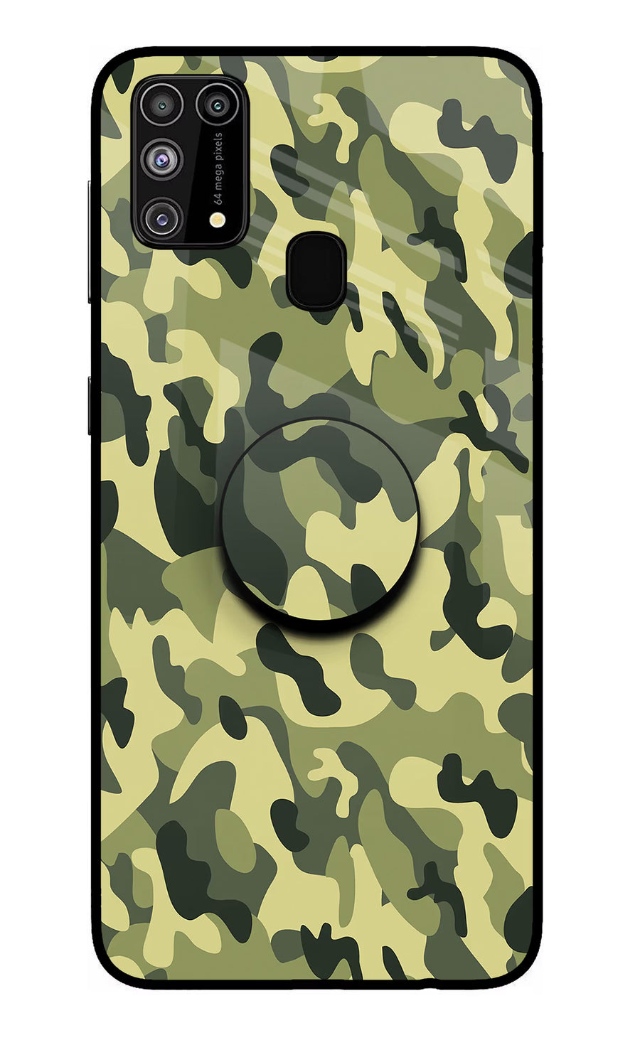 Camouflage Samsung M31/F41 Pop Case, Glass case