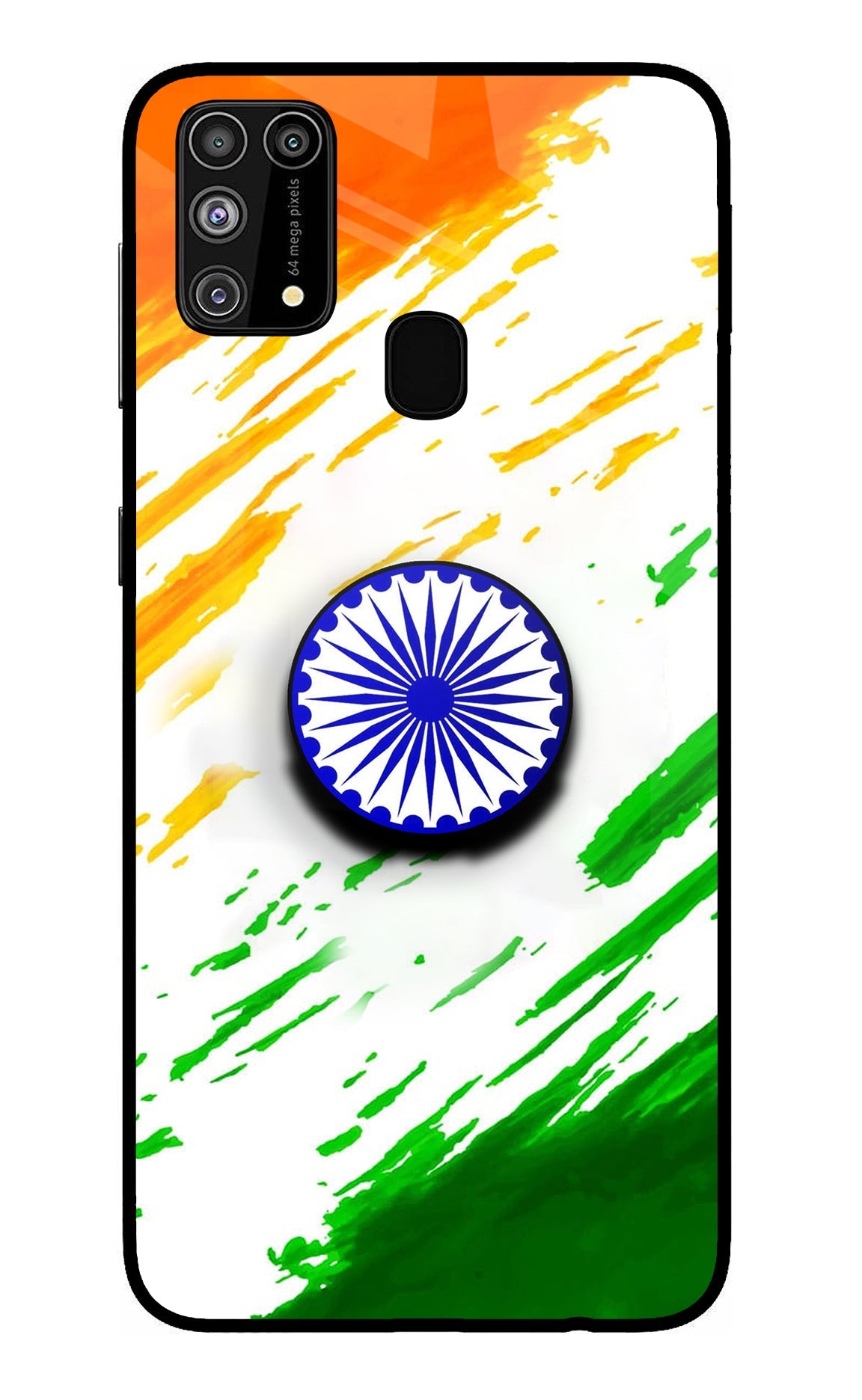 Indian Flag Ashoka Chakra Samsung M31/F41 Glass Case