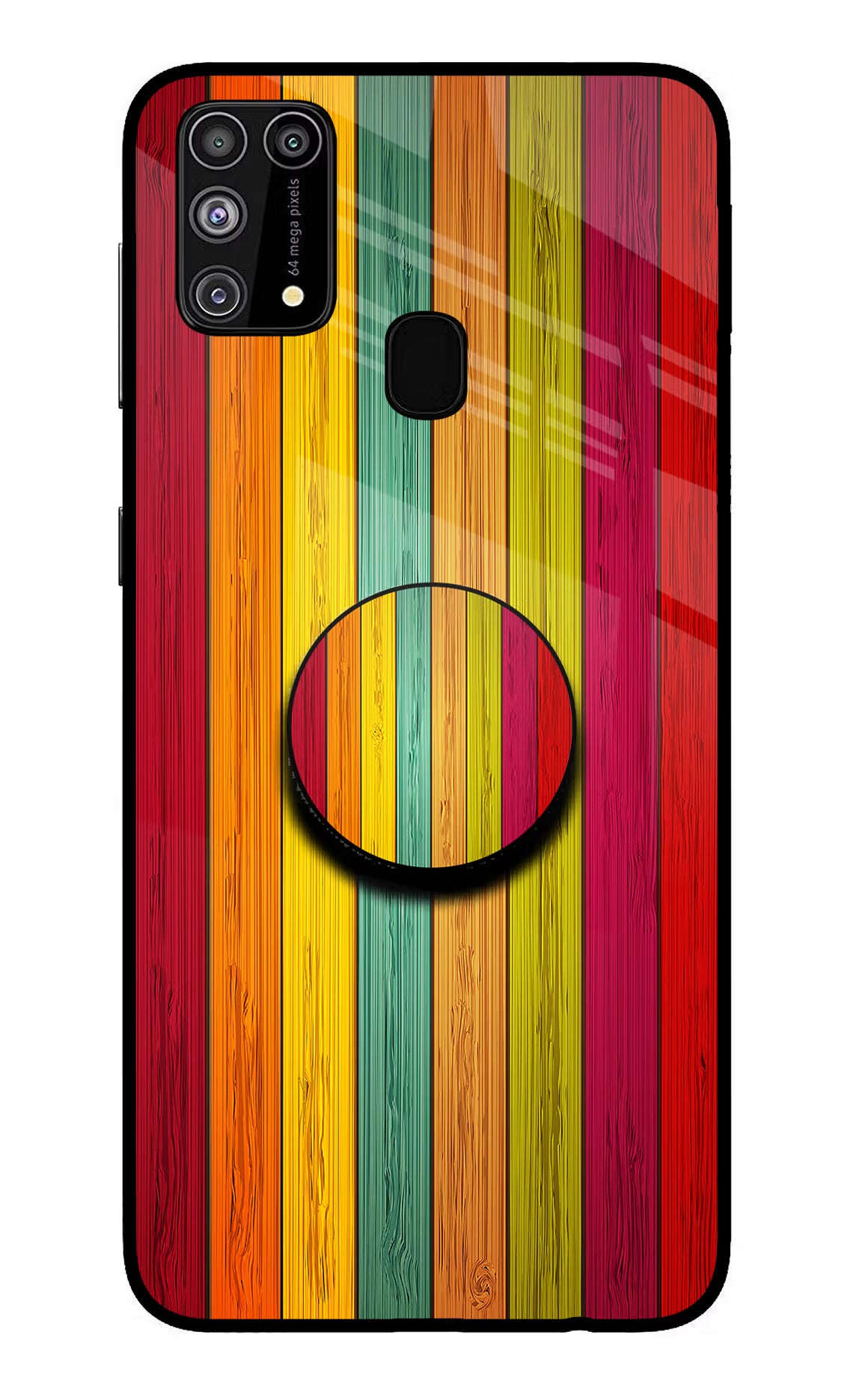 Multicolor Wooden Samsung M31/F41 Pop Case by Casekaro