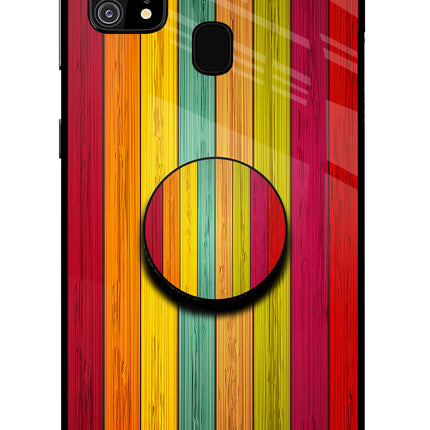 Multicolor Wooden Samsung M31/F41 Glass Case