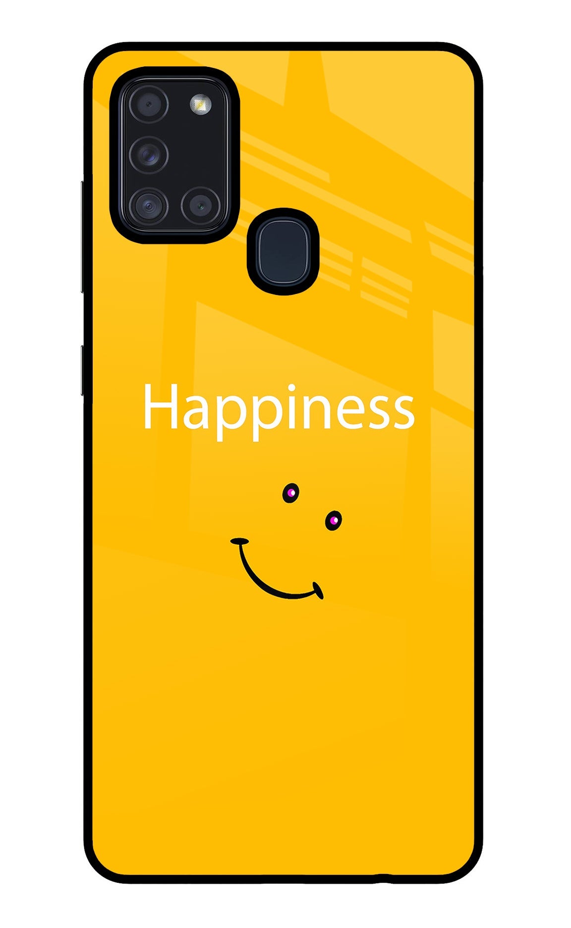 Happiness With Smiley Samsung A21s Glass Case