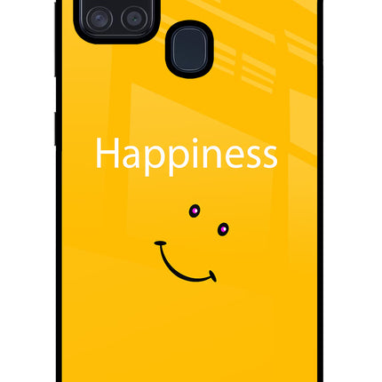 Happiness With Smiley Samsung A21s Glass Case