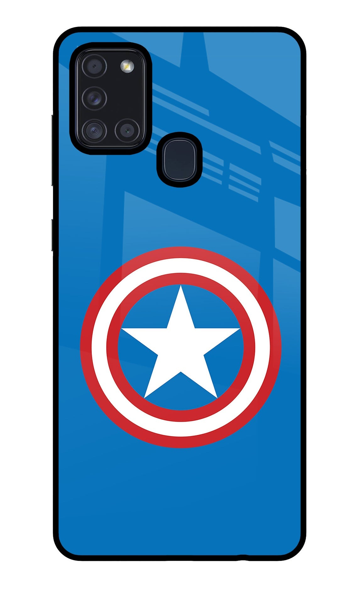 Captain America Logo Samsung A21s Glass Case