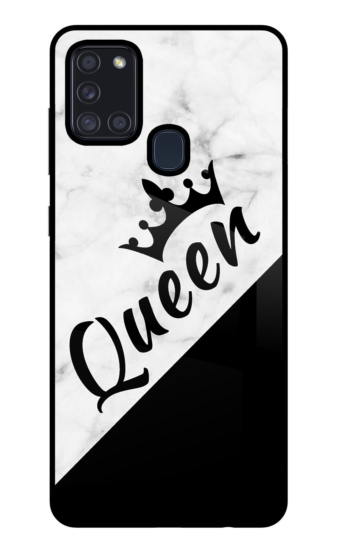 Queen Samsung A21s Glass Case