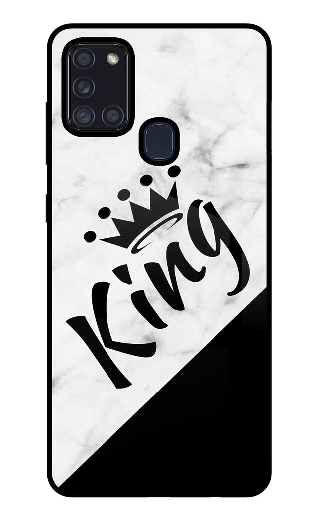 King Samsung A21s Glass Case Back Cover by Casekaro