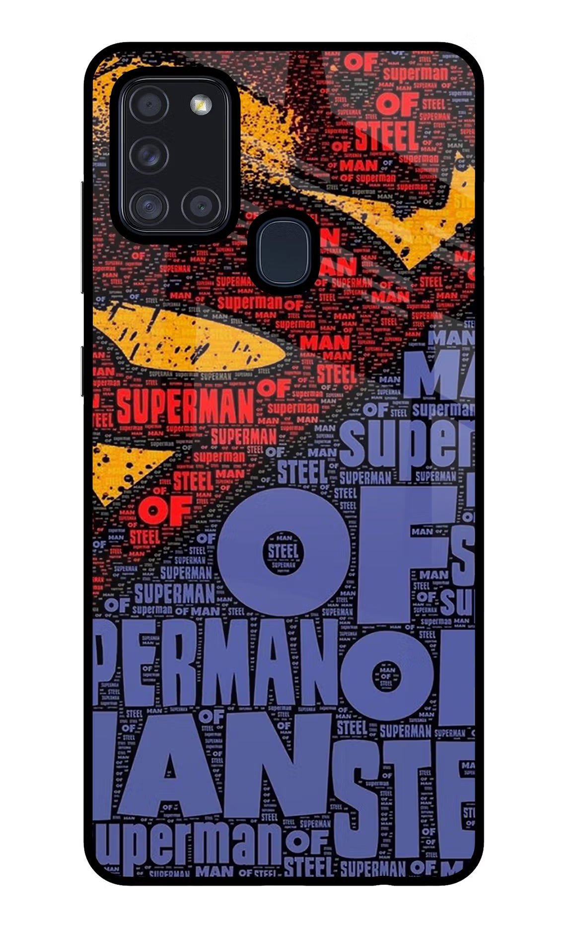 Superman Samsung A21s Glass Case Back Cover by Casekaro