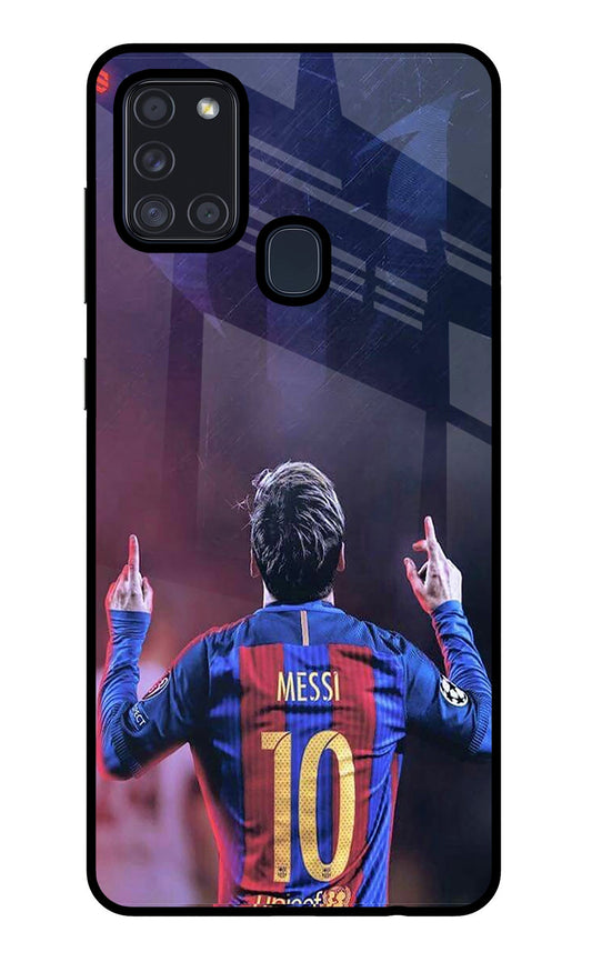 Messi Samsung A21s Glass Case