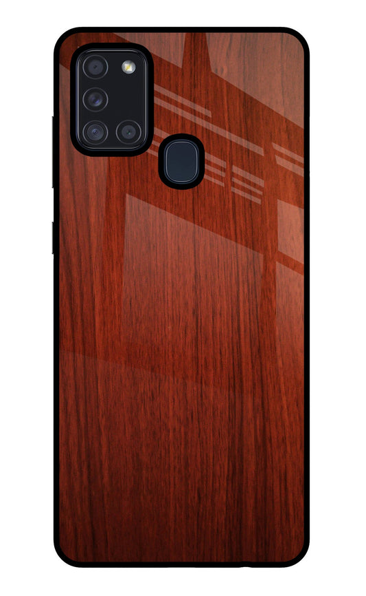 Wooden Plain Pattern Samsung A21s Glass Case