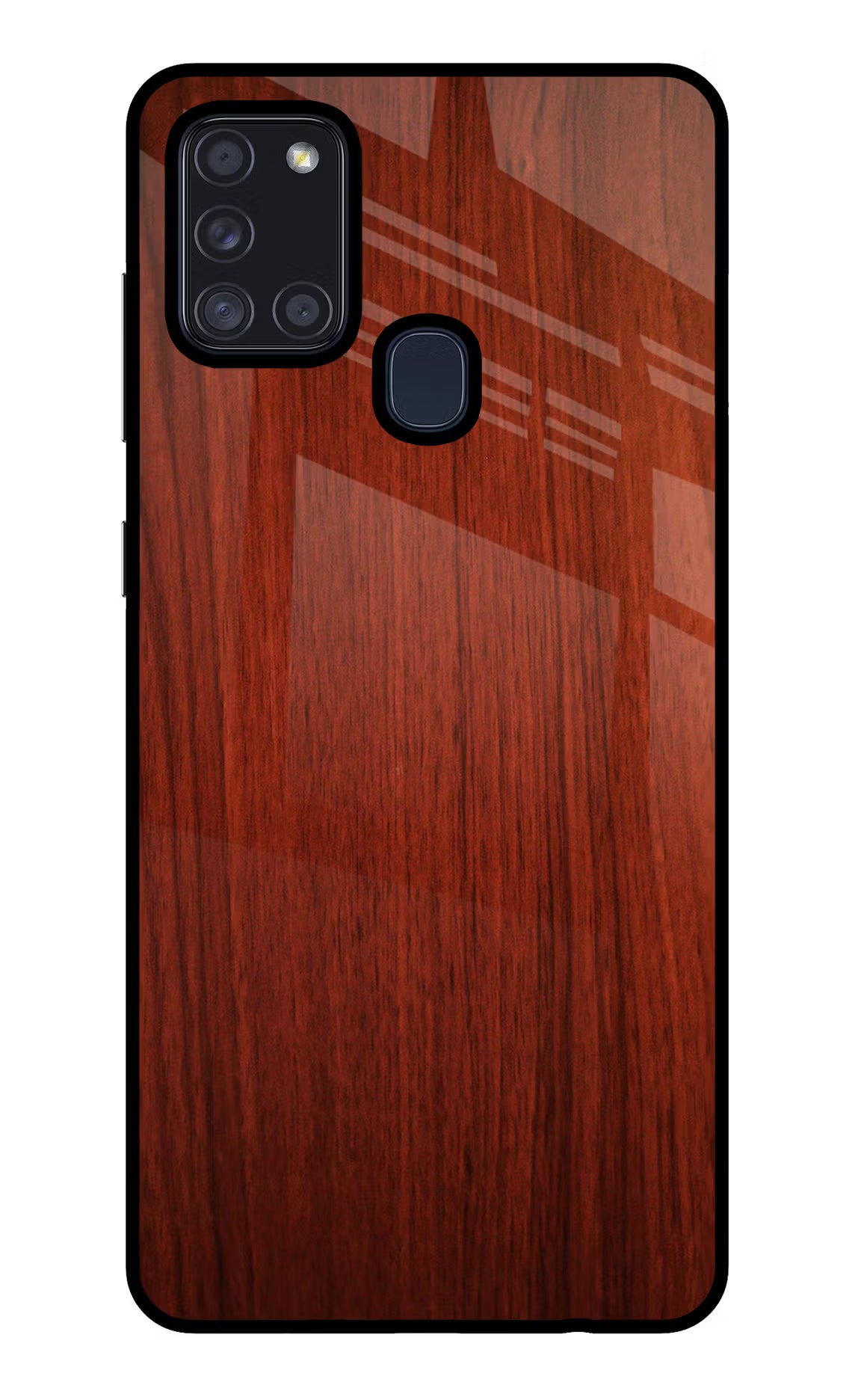 Wooden Plain Pattern Samsung A21s Glass Case