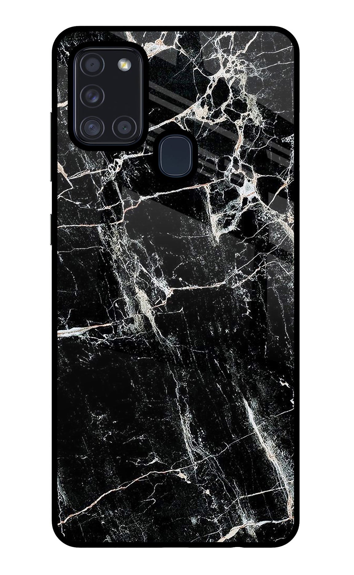 Black Marble Texture Samsung A21s Back Cover