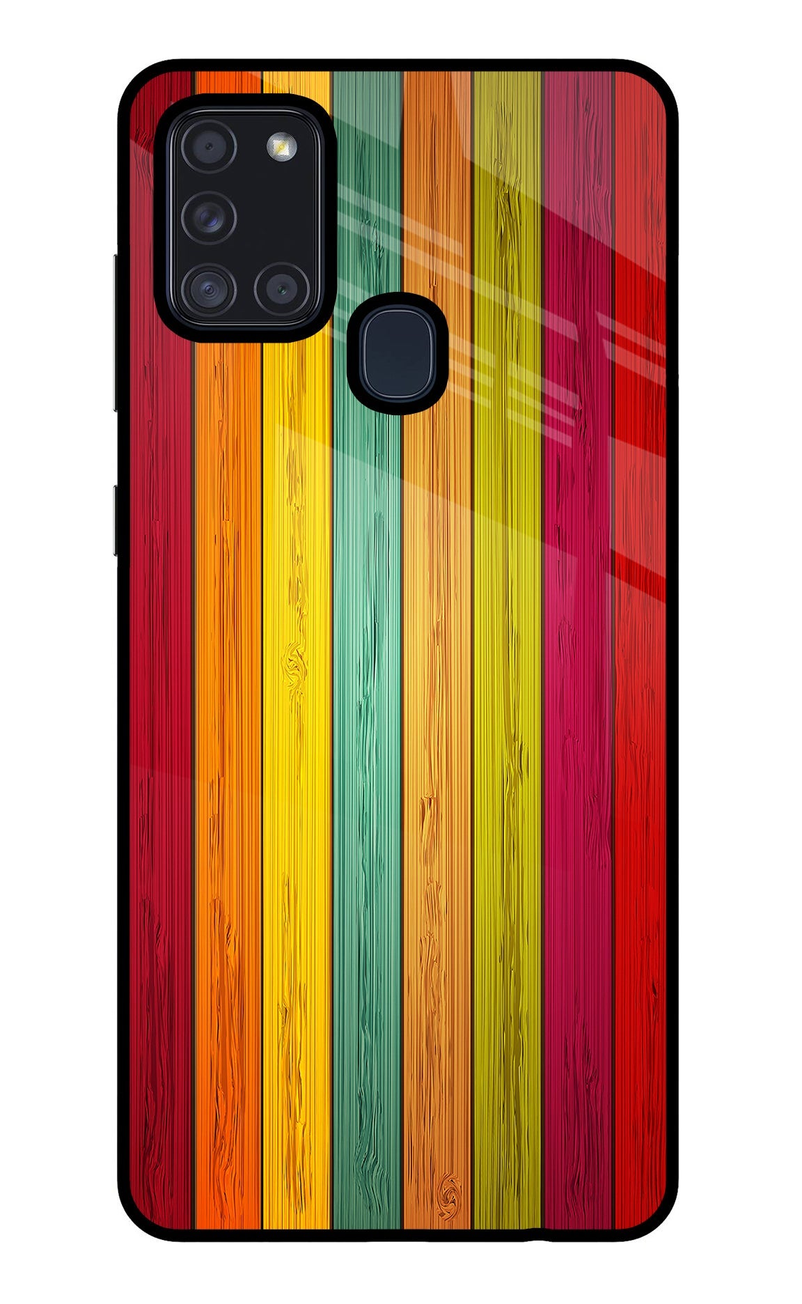 Multicolor Wooden Samsung A21s Back Cover