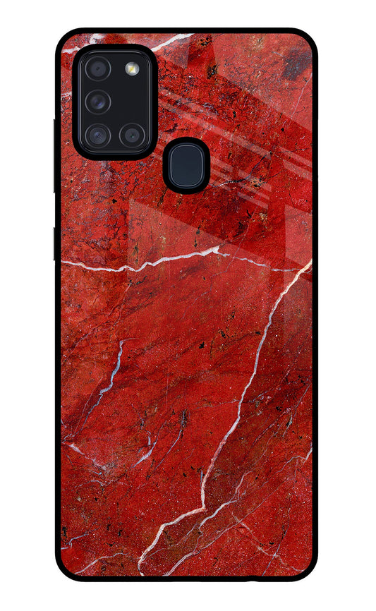 Red Marble Design Samsung A21s Glass Case