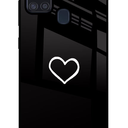 Heart Samsung A21s Glass Case